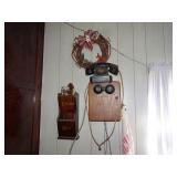 Lot of Items On Wall - Vintage Phones Letter Box