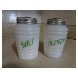 Vintage Milk Glass Salt and Pepper Shakers