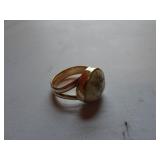 Elk Tooth Scrimshaw 10k Gold Ring