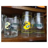 Six Green Bay Packers Bar Glasses