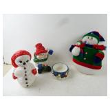 Lot of Misc. Christmas Snowman Dï¿½cor - Bowl