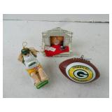 Lot of 3 Christmas Ornaments - Green Bay Packers