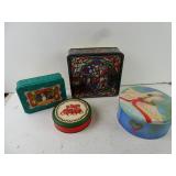 Lot of 4 Christmas Tins - Empty/For Gifts