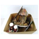 Lot of Misc. Christmas Items - Nativity Manger