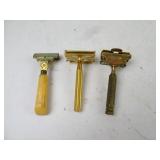 Lot of 3 Antique Razors - GEM Valet Schick