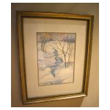 Signed watercolor Janet Clark