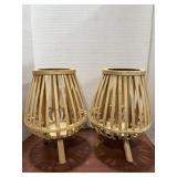 Modern bamboo candle holders 11ï¿½H