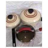 Group of 3 cookware.  Red Kitchen aid, 2 Club