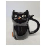 Hyde and EEK Black Cat Halloween mug 5in