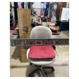 ï¿½Sit Long Talk Muchï¿½ wall hanging 46.5ï¿½x 5.5ï¿½