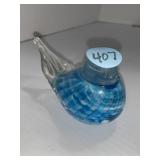 Joe St Clair Blown Glass Blue Bird paperweight