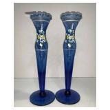 Blue Matching Bud Vases 8ï¿½ tall