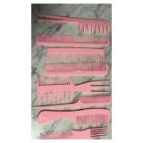 New pink 8 piece comb / pick / hair styling