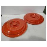 2 orange Fiesta lids 8 in