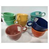 9 multi-colored Fiesta coffee mugs