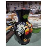 Glass painted vase 13 in