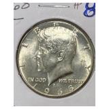 1968-D Silver JFK half AU