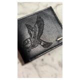 New bifold wallet black with eagle, new never