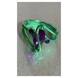 New large green and purple ring size 7 never worn