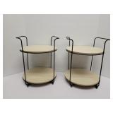 2 decorative bar carts with wheels 8x10