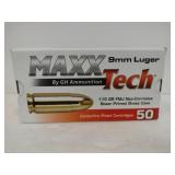 Maxx 9 mm luger 115 gr FMJ 50 cartridges