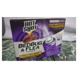 New 3 Can Box HOT SHOT Flea killer & bedvbug. 3