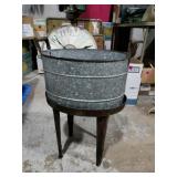 Galvanized planter with stand