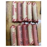 (10) rolls assorted wheat pennies by year