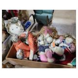 Plush dolls, hats 22in