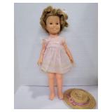 Doll with hat vintage 1972 17in