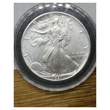 1991 American Eagle silver dollar encased