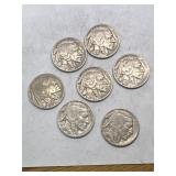 (7) assorted Buffalo nickels