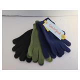 3 pair Cat and Jack tech-touch gloves black