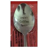 New Pappa coffee spoon. Approx 8" long