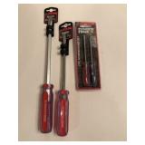 6 in & 8 in slotted screwdrivers + 2 pc mini