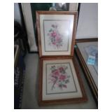 2 framed embroidery pictures 12x16