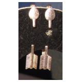 Vintage Sterling Arrow Screw Back Earrings