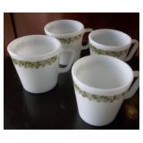 4 More Pyrex Green Crazy Daisy Coffee Mugs