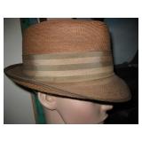 Vintage Straw Fedora Hat