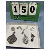 (8)  Sterling Silver Assorted Pendants