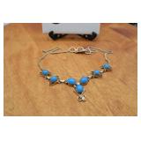 STERLING NECKLACE WITH BLUE STONES