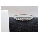 STERLING BANGLE W/ 7 STONES