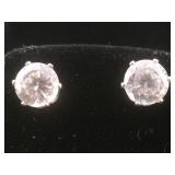 Costume Stud earrings with 6mm clear stone.