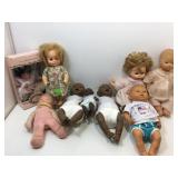 Assorted vintage baby dolls.
