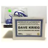 Dave krieg autographed mini helmet