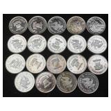 19-1982 Silver 999 Rounds 1 Oz Ea