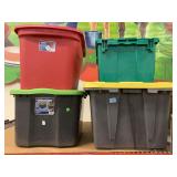 4 storage bins/totes with lids.