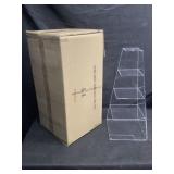 NIB plexi 4 tier asymmetrical display shelf.