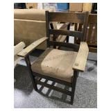 25in wide Vintage Stickley wood armchair