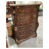 Wood tall dresser w/6-drawers and contents,